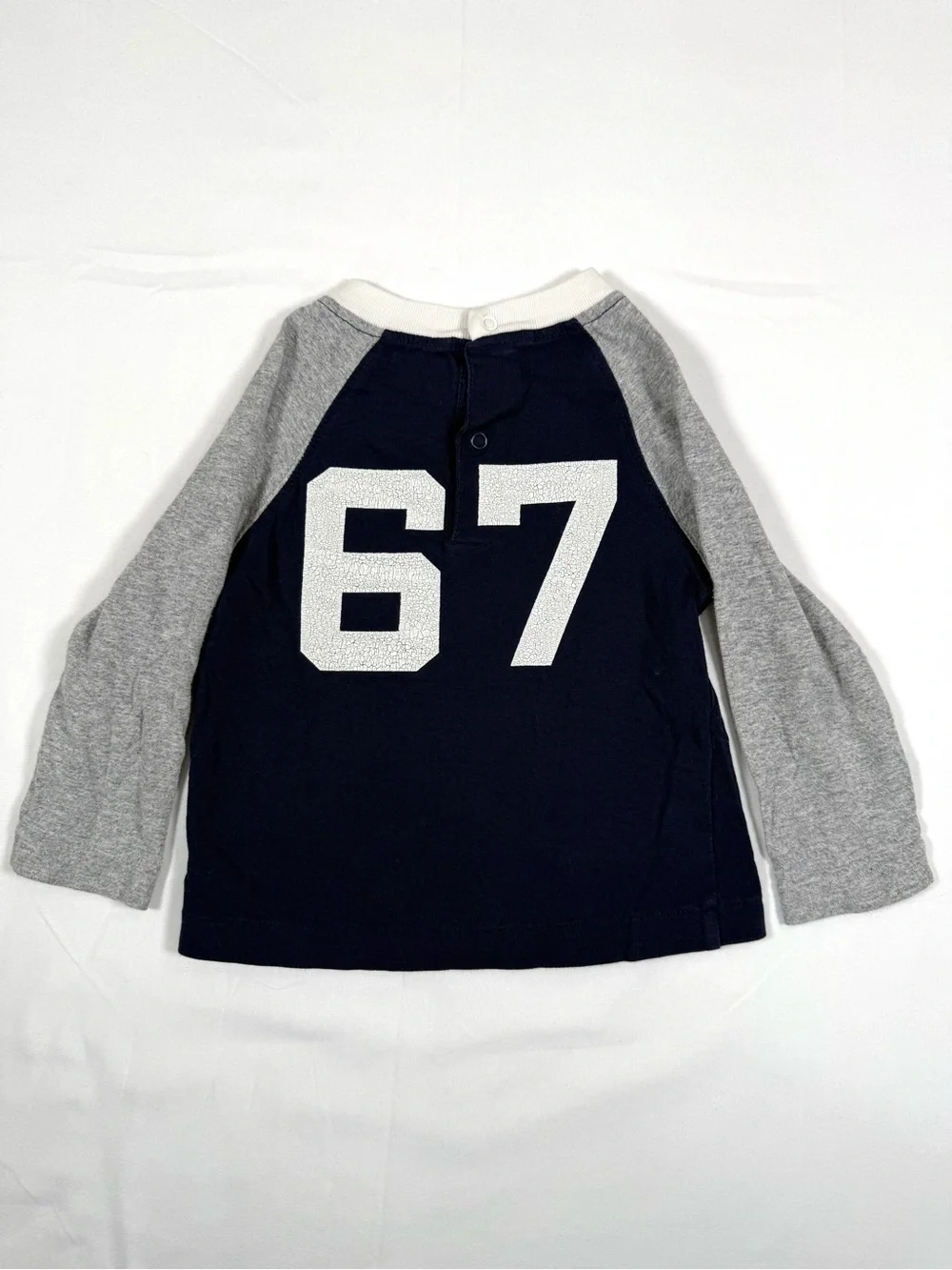 RALPH LAUREN Baby Boys Raglan Baseball Shirt 9M 67 Preppy Varsity Sporty Retro